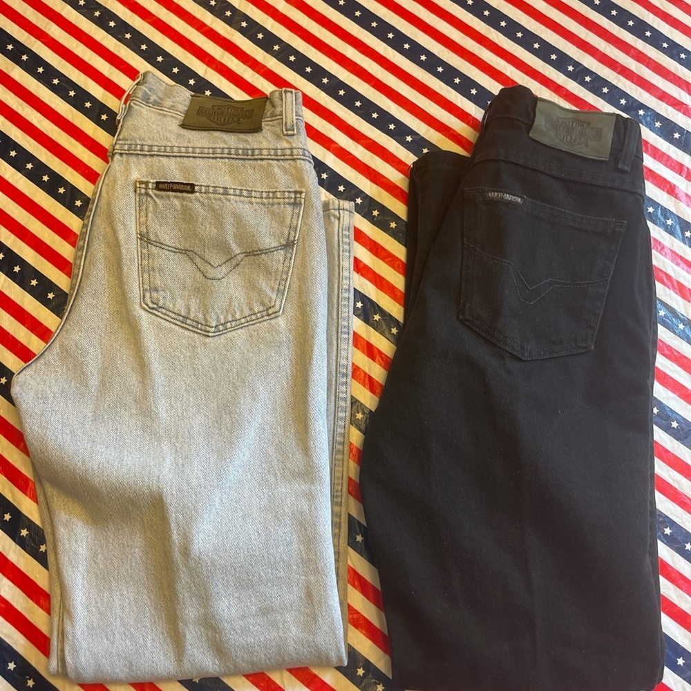 Lot Of 2 Harley Davidson VTG Bootcut Denim Jeans